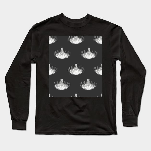 Chandelier Monochrome Long Sleeve T-Shirt by EvergladeStudio